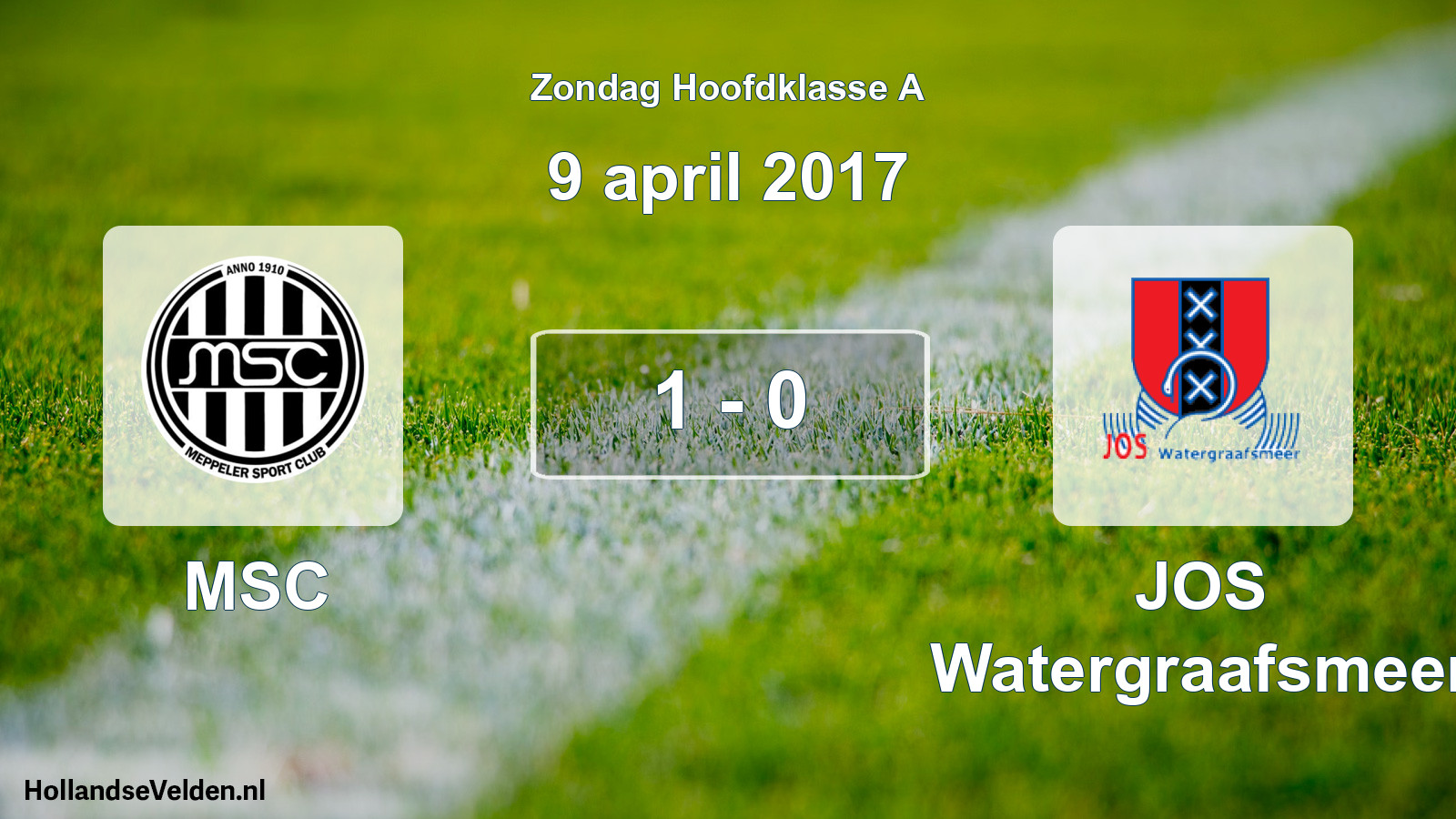 Total number of matches played: MSC - JOS Watergraafsmeer 1 - 0 (9 April 2017)