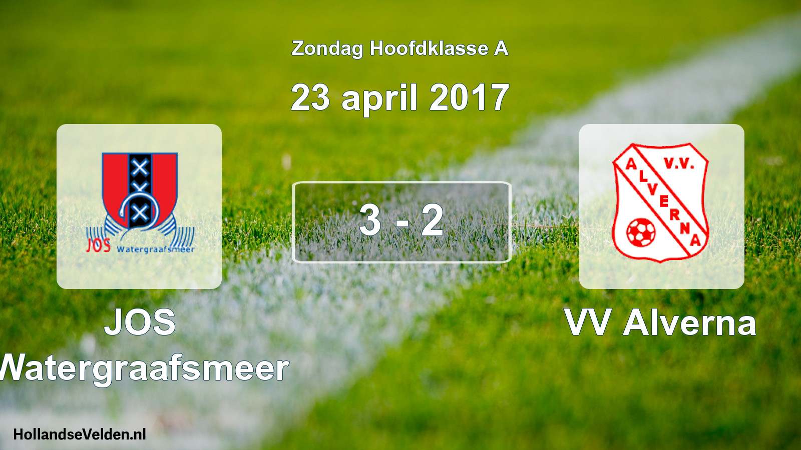 Total number of matches played: JOS Watergraafsmeer - VV Alverna 3 - 2 (23 April 2017)
