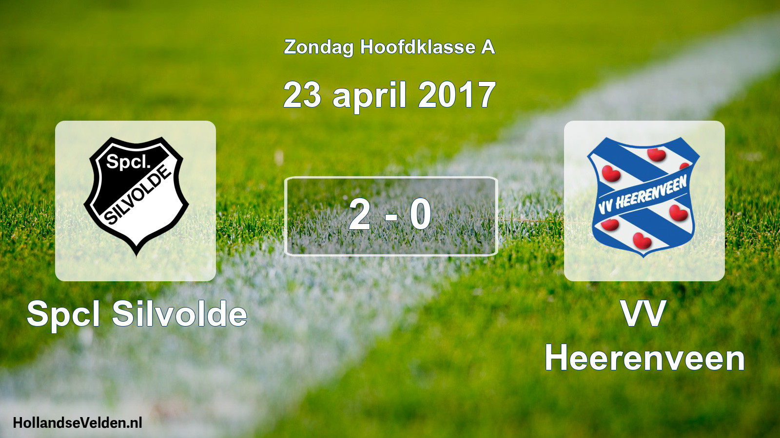 Total number of matches played: Spcl Silvolde - VV Heerenveen 2 - 0 (23 April 2017)