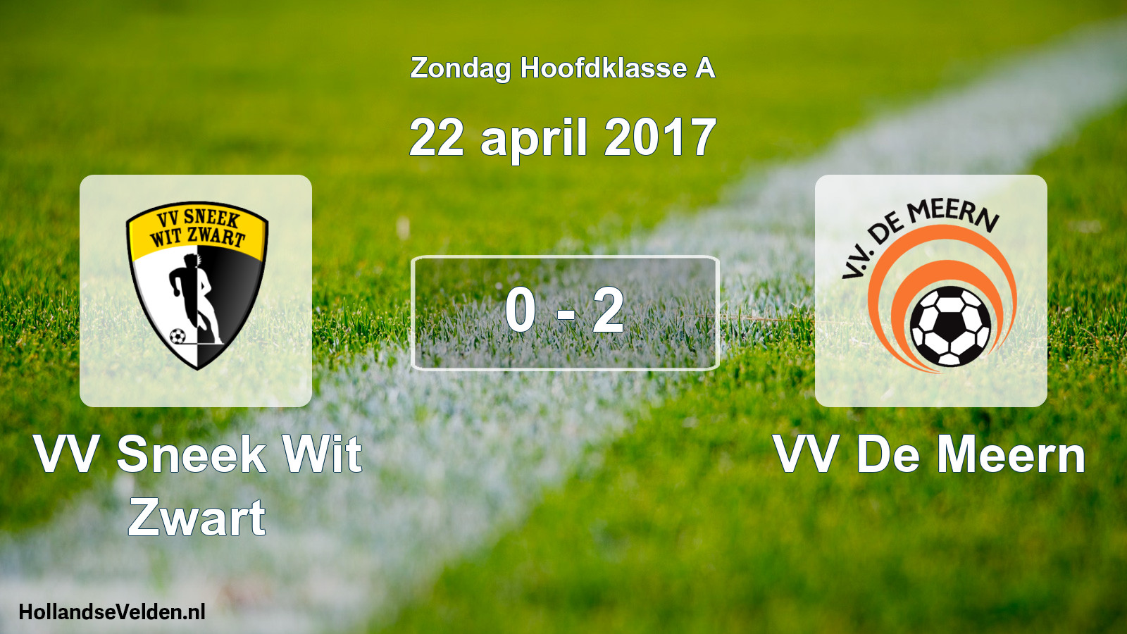 Total number of matches played: VV Sneek Wit Zwart - VV De Meern 0 - 2 (22 April 2017)