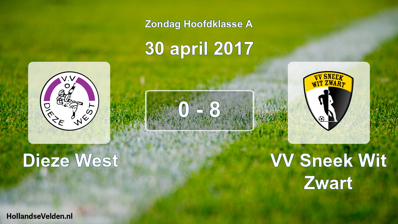 Total number of matches played: Dieze West - VV Sneek Wit Zwart 0 - 8 (30 April 2017)