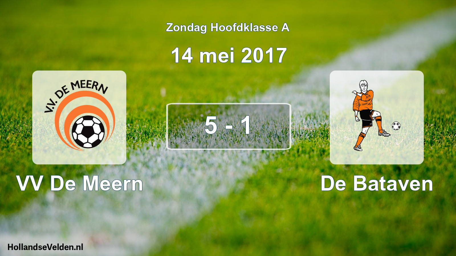Total number of matches played: VV De Meern - De Bataven 5 - 1 (14 May 2017)