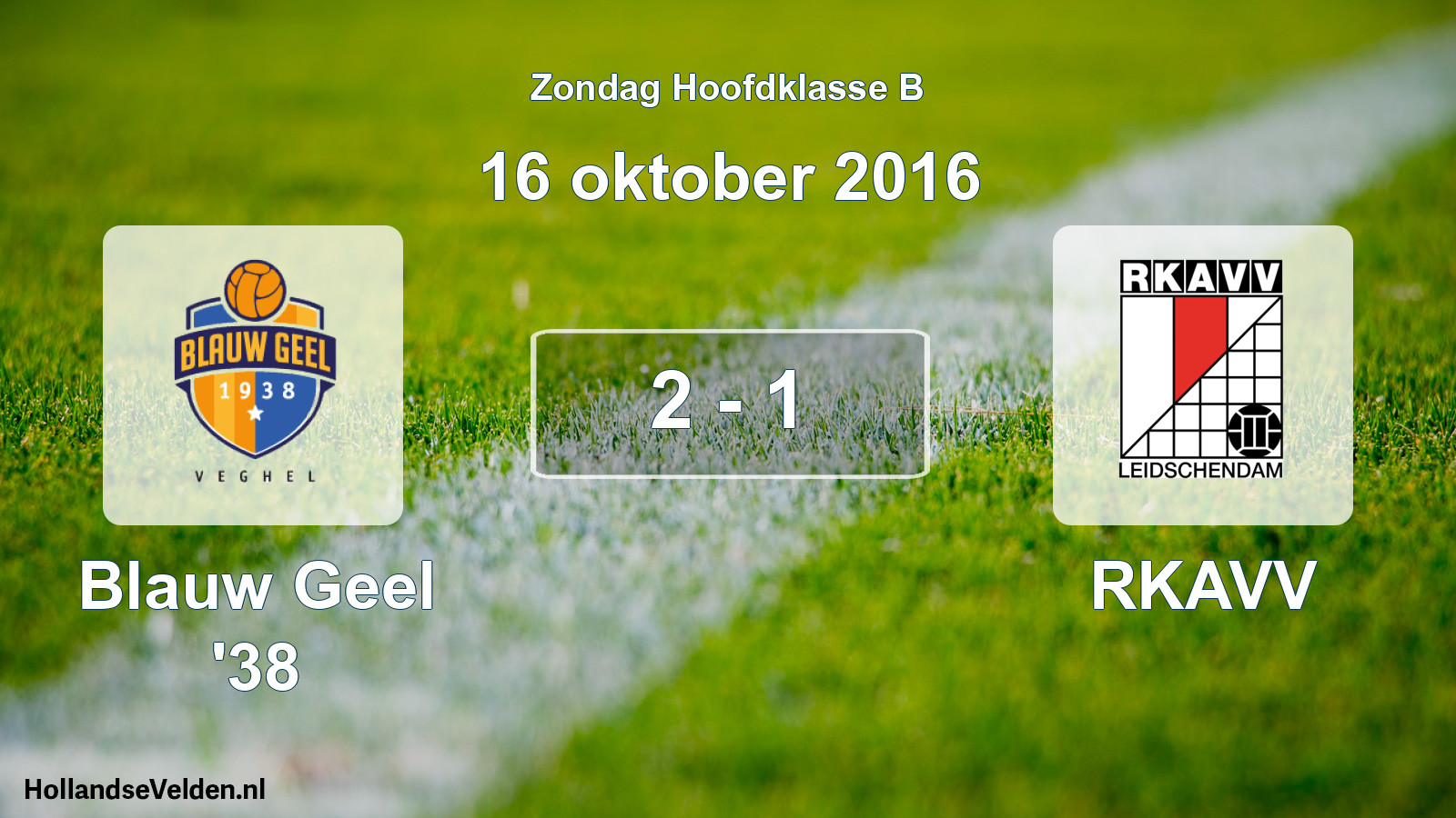 Total number of matches played: Blauw Geel '38 - RKAVV 2 - 1 (16 October 2016)