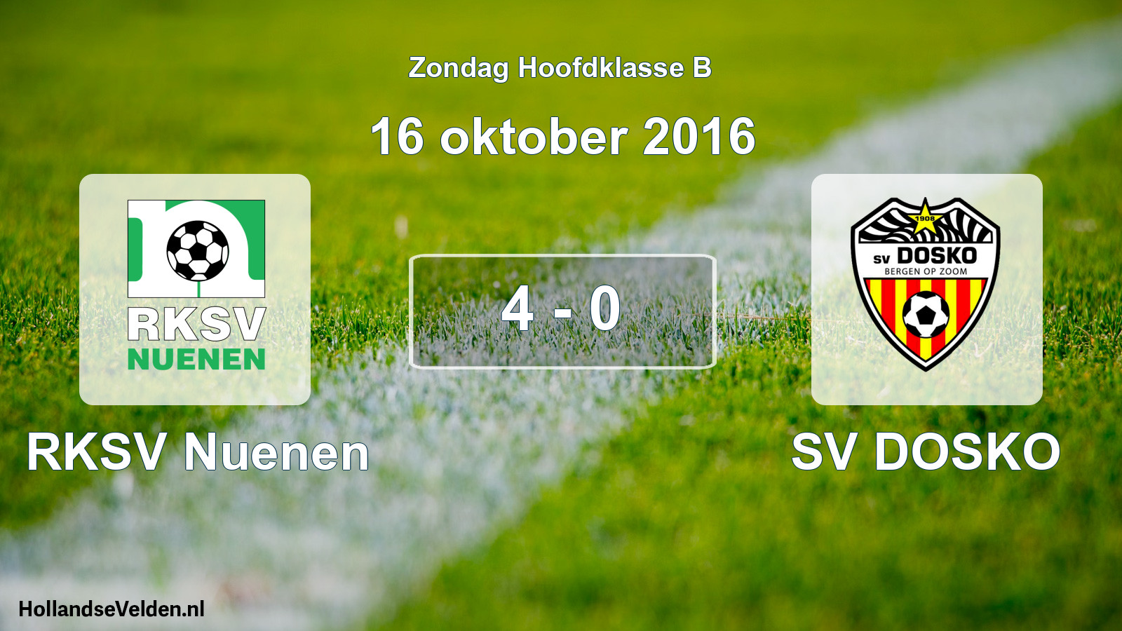 Total number of matches played: RKSV Nuenen - SV DOSKO 4 - 0 (16 October 2016)