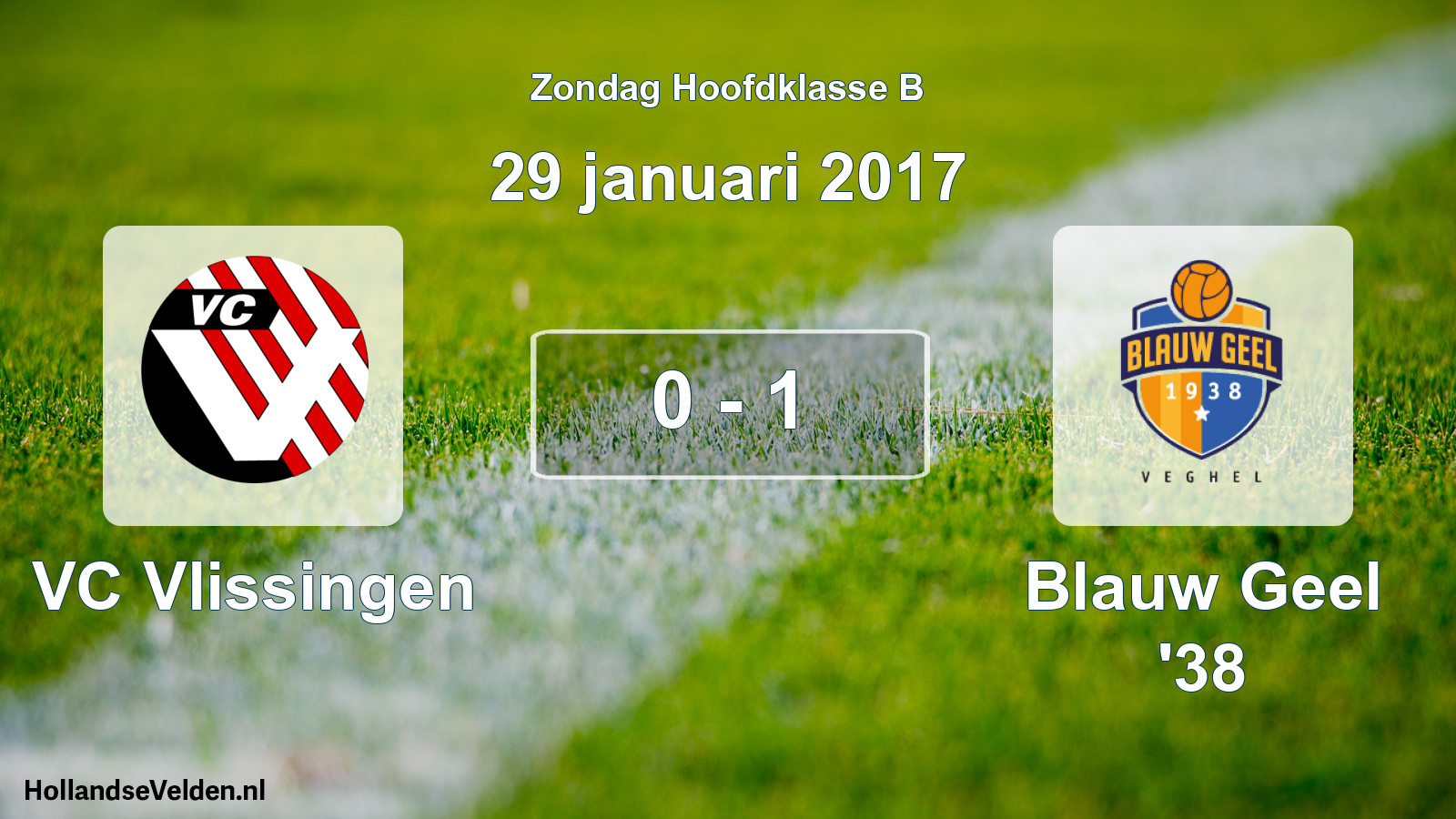 Total number of matches played: VC Vlissingen - Blauw Geel '38 0 - 1 (29 January 2017)
