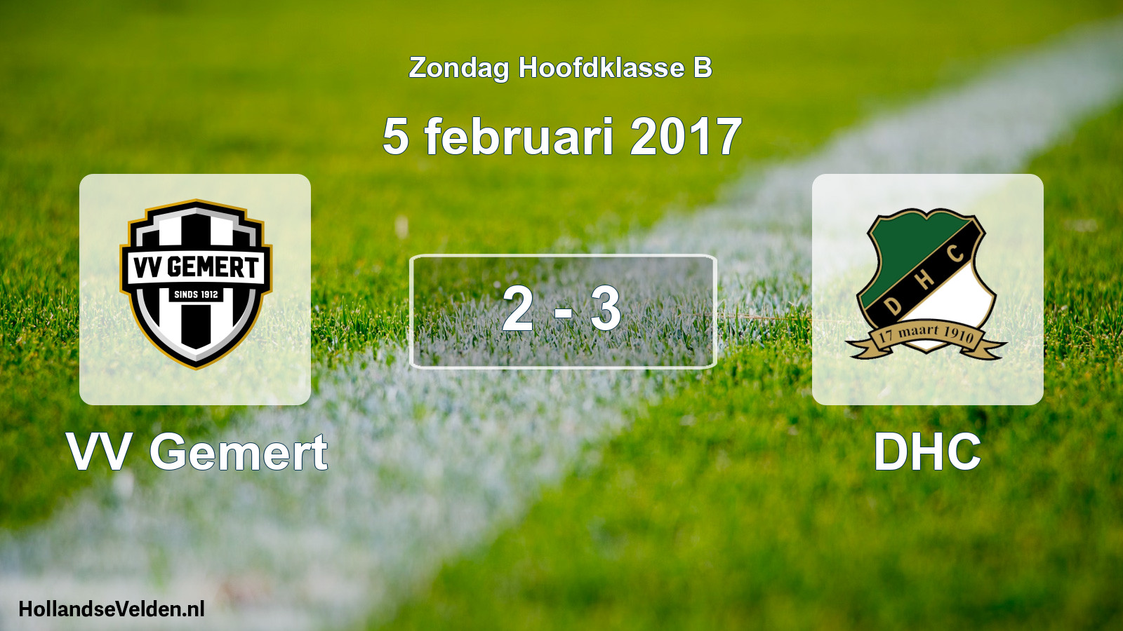 Total number of matches played: VV Gemert - DHC 2 - 3 (5 February 2017)