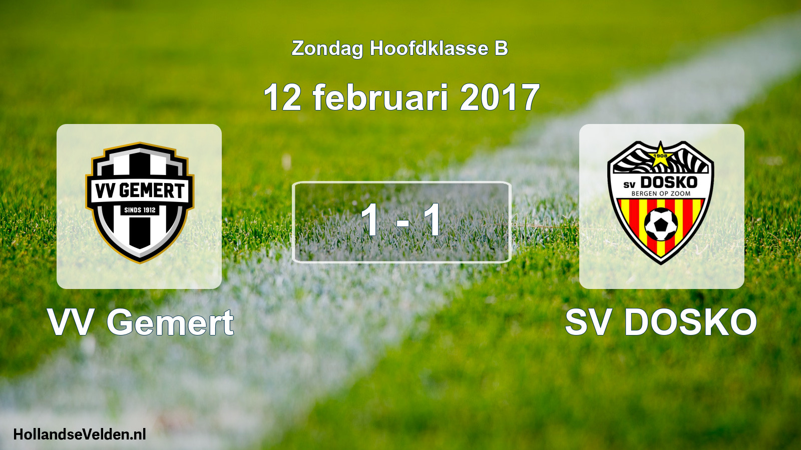 Total number of matches played: VV Gemert - SV DOSKO 1 - 1 (12 February 2017)