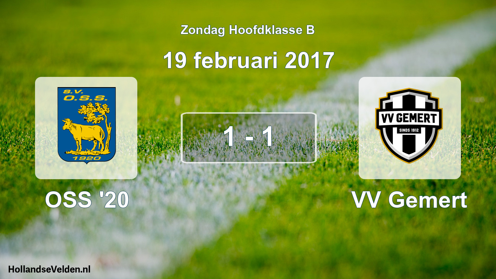 Total number of matches played: OSS '20 - VV Gemert 1 - 1 (19 February 2017)