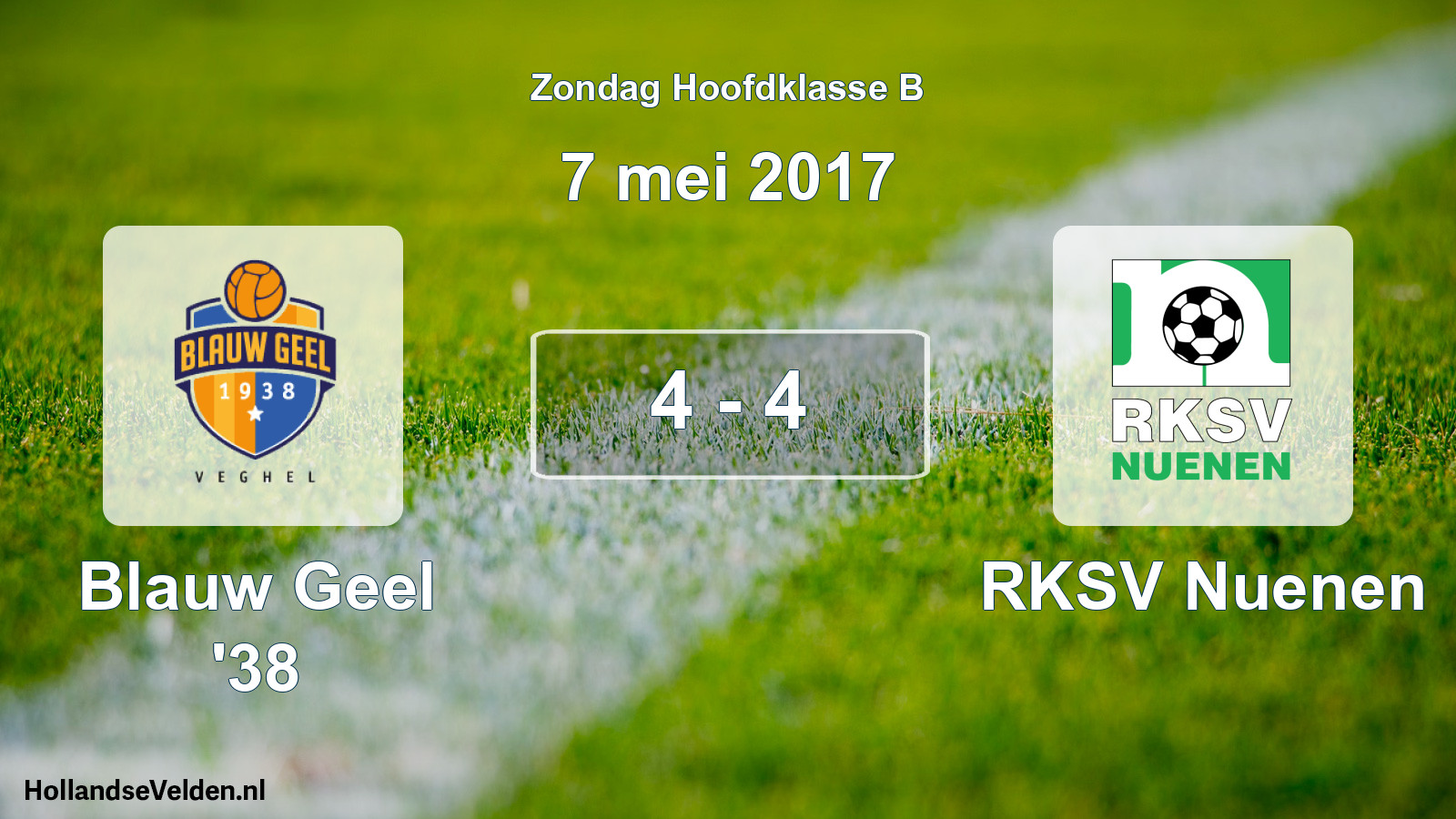 Total number of matches played: Blauw Geel '38 - RKSV Nuenen 4 - 4 (7 May 2017)