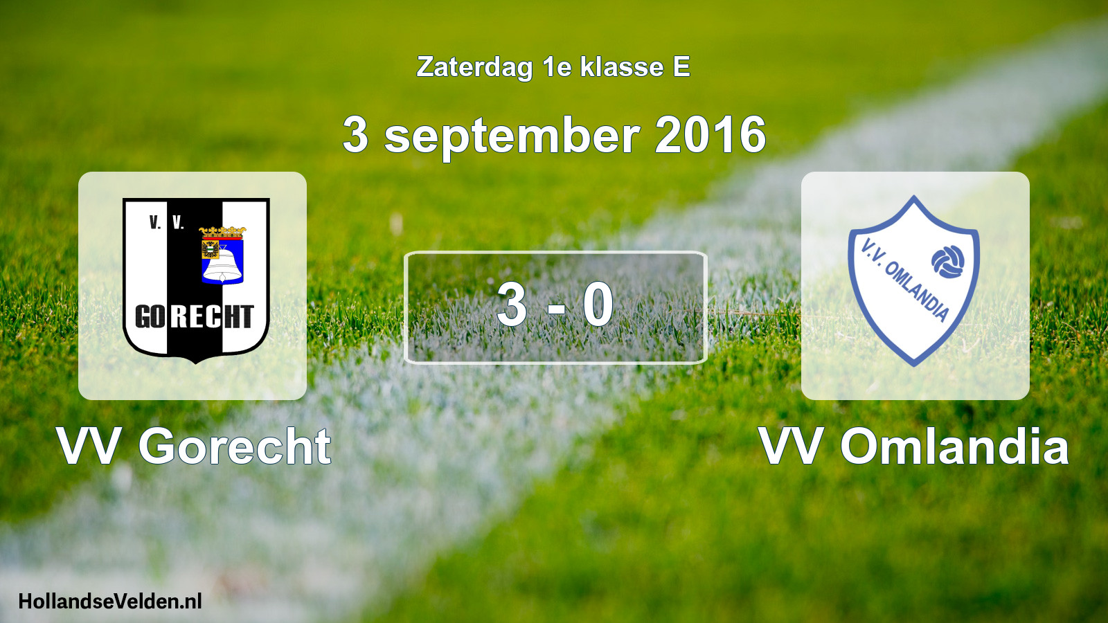 Total number of matches played: VV Gorecht - VV Omlandia 3 - 0 (3 September 2016)