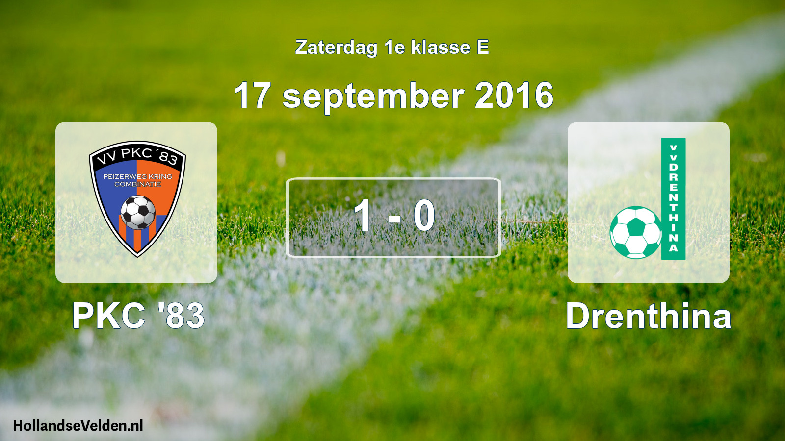 Total number of matches played: PKC '83 - Drenthina 1 - 0 (17 September 2016)