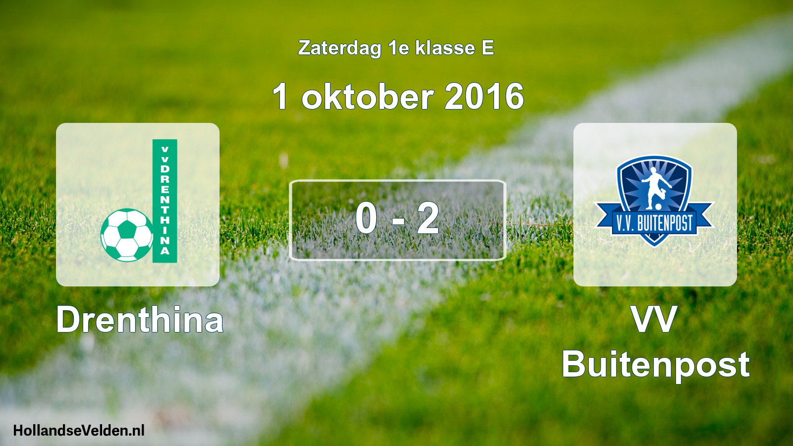 Total number of matches played: Drenthina - VV Buitenpost 0 - 2 (1 October 2016)