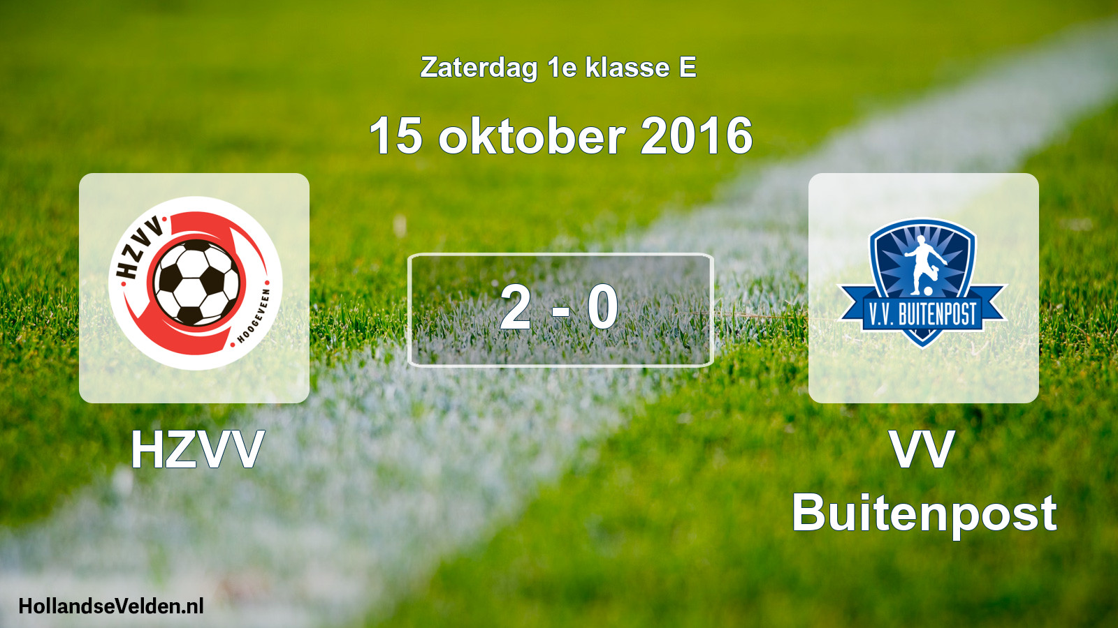 Total number of matches played: HZVV - VV Buitenpost 2 - 0 (15 October 2016)