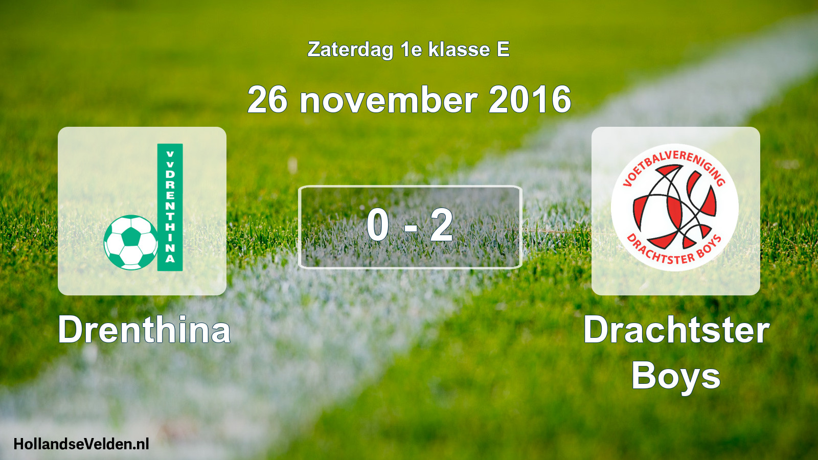 Total number of matches played: Drenthina - Drachtster Boys 0 - 2 (26 November 2016)