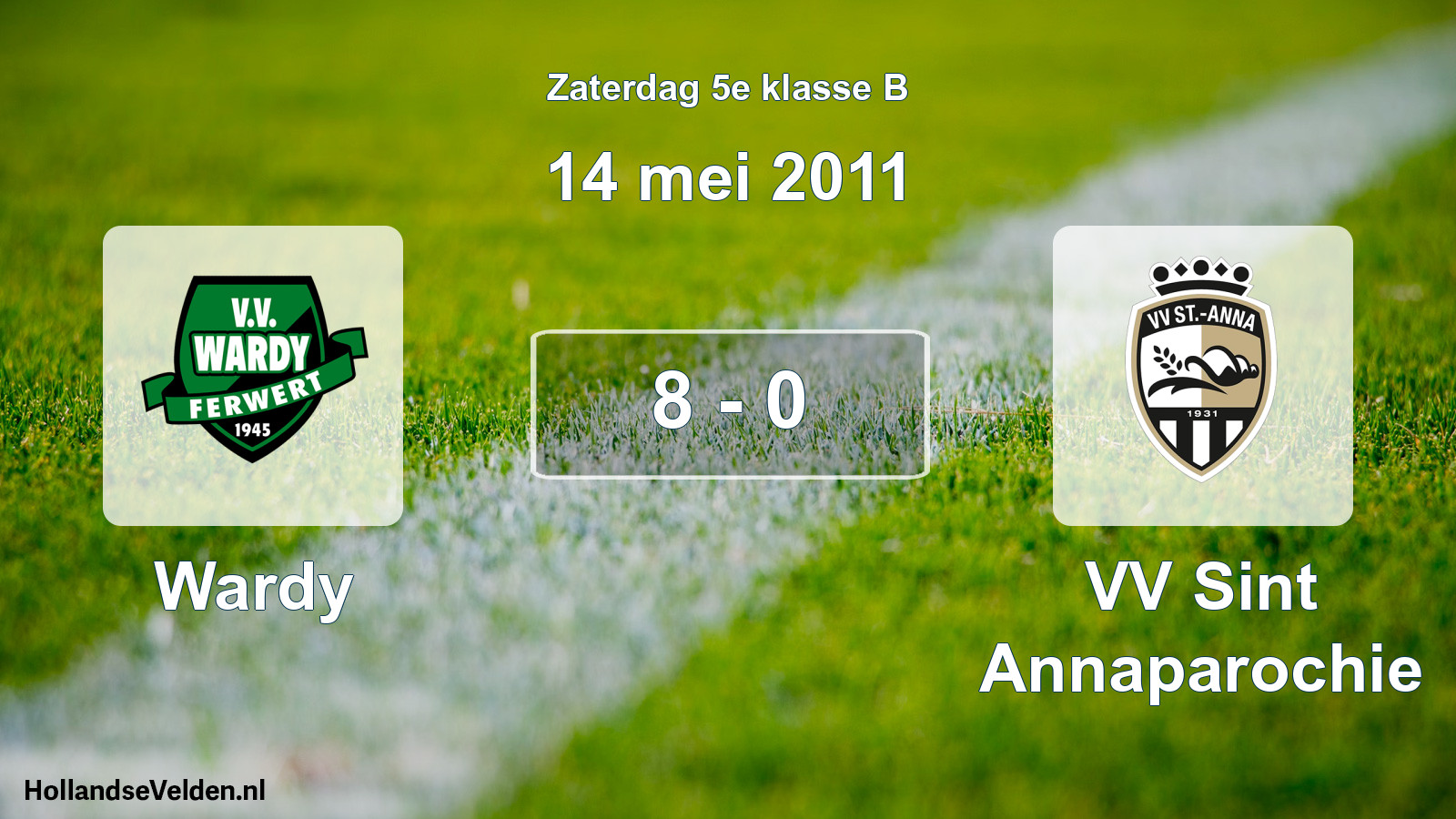 Total number of matches played: Wardy - VV Sint Annaparochie 8 - 0 (14 May 2011)