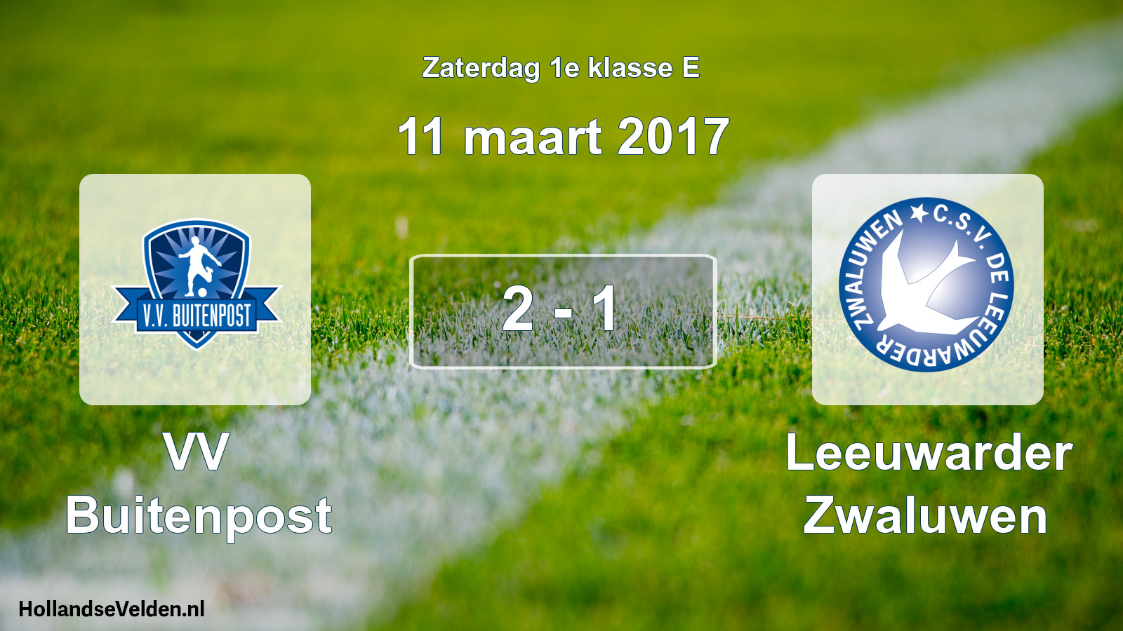 Total number of matches played: VV Buitenpost - Leeuwarder Zwaluwen 2 - 1 (11 March 2017)