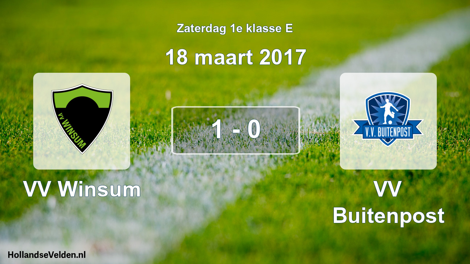 Total number of matches played: VV Winsum - VV Buitenpost 1 - 0 (18 March 2017)
