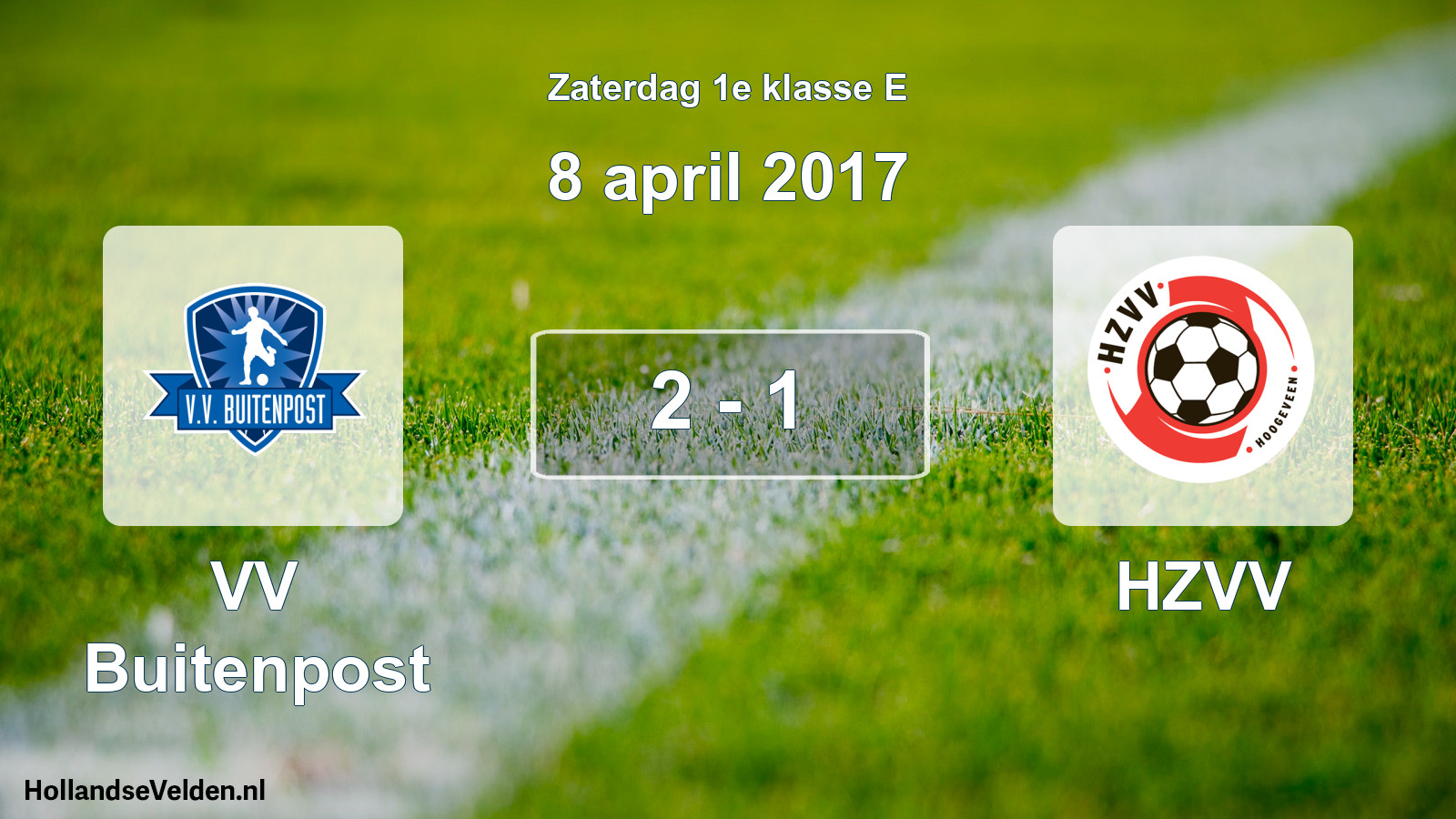 Total number of matches played: VV Buitenpost - HZVV 2 - 1 (8 April 2017)