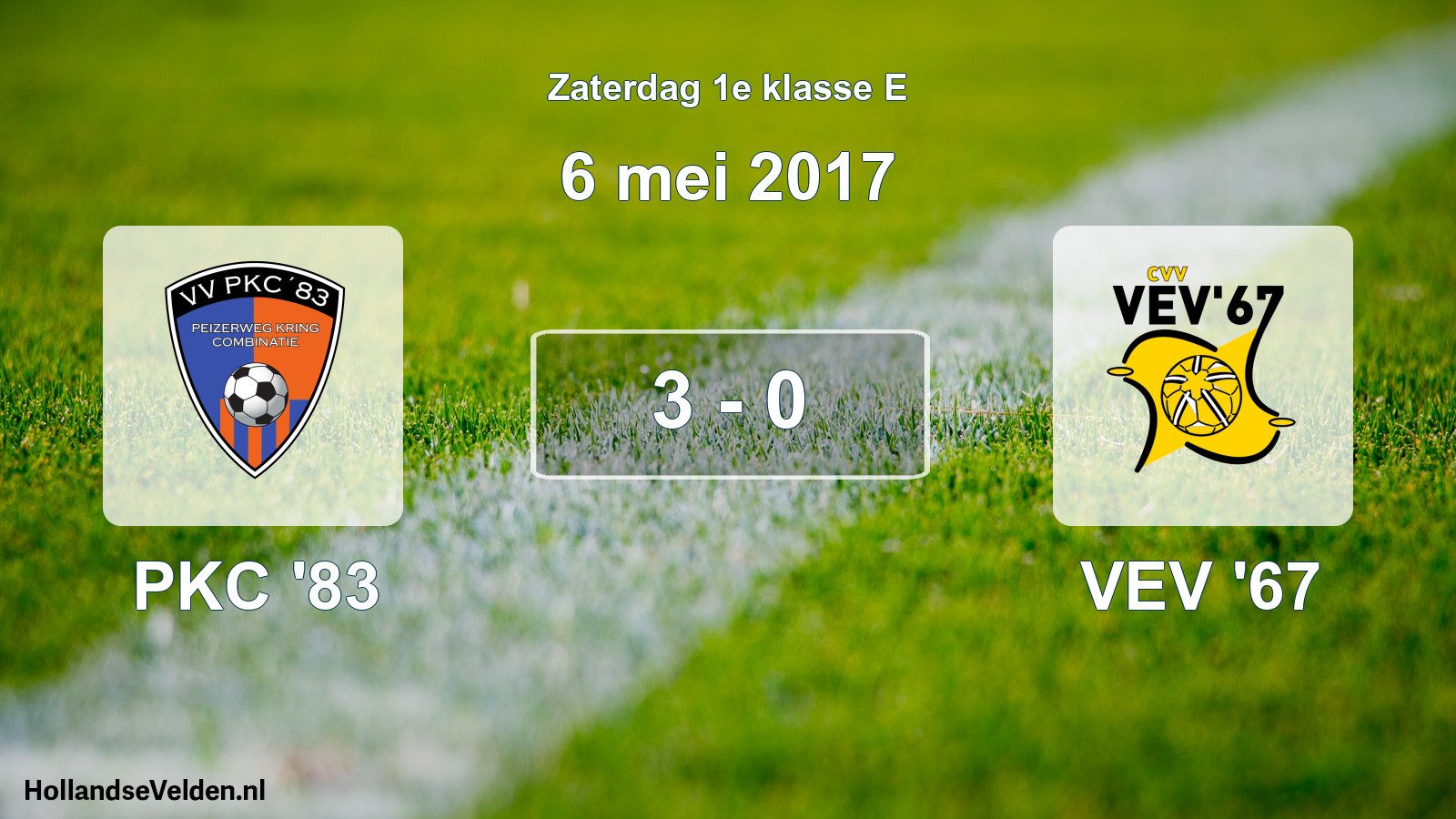 Total number of matches played: PKC '83 - VEV '67 3 - 0 (6 May 2017)