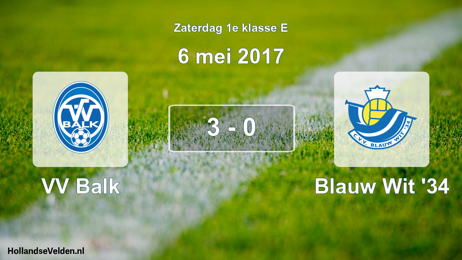 Total number of matches played: VV Balk - Blauw Wit '34 3 - 0 (6 May 2017)
