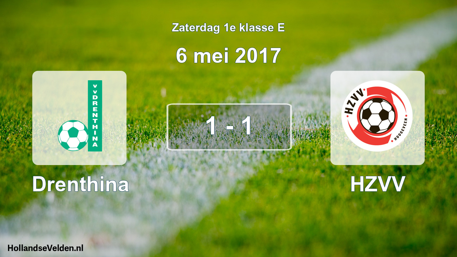 Total number of matches played: Drenthina - HZVV 1 - 1 (6 May 2017)