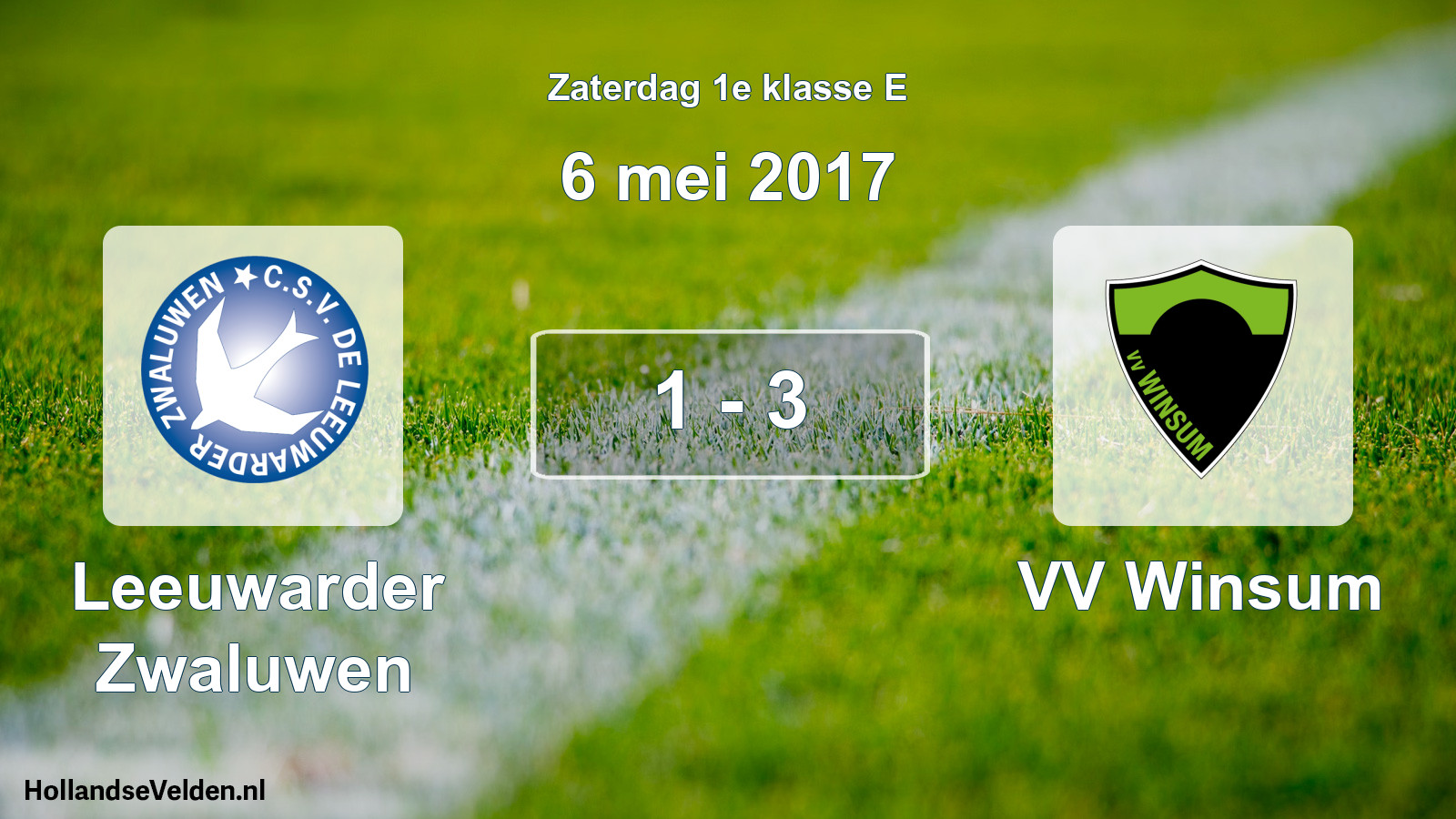Total number of matches played: Leeuwarder Zwaluwen - VV Winsum 1 - 3 (6 May 2017)