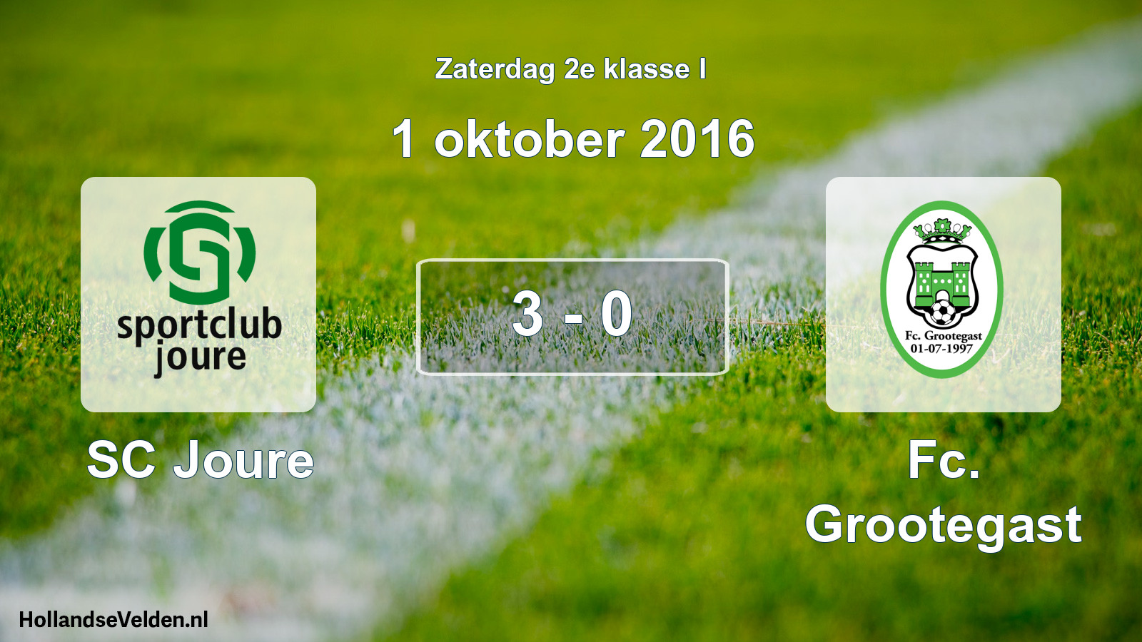 Total number of matches played: SC Joure - Fc. Grootegast 3 - 0 (1 October 2016)
