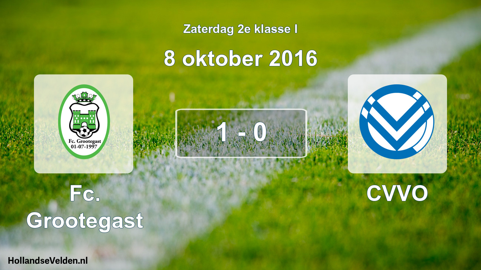 Total number of matches played: Fc. Grootegast - CVVO 1 - 0 (8 October 2016)