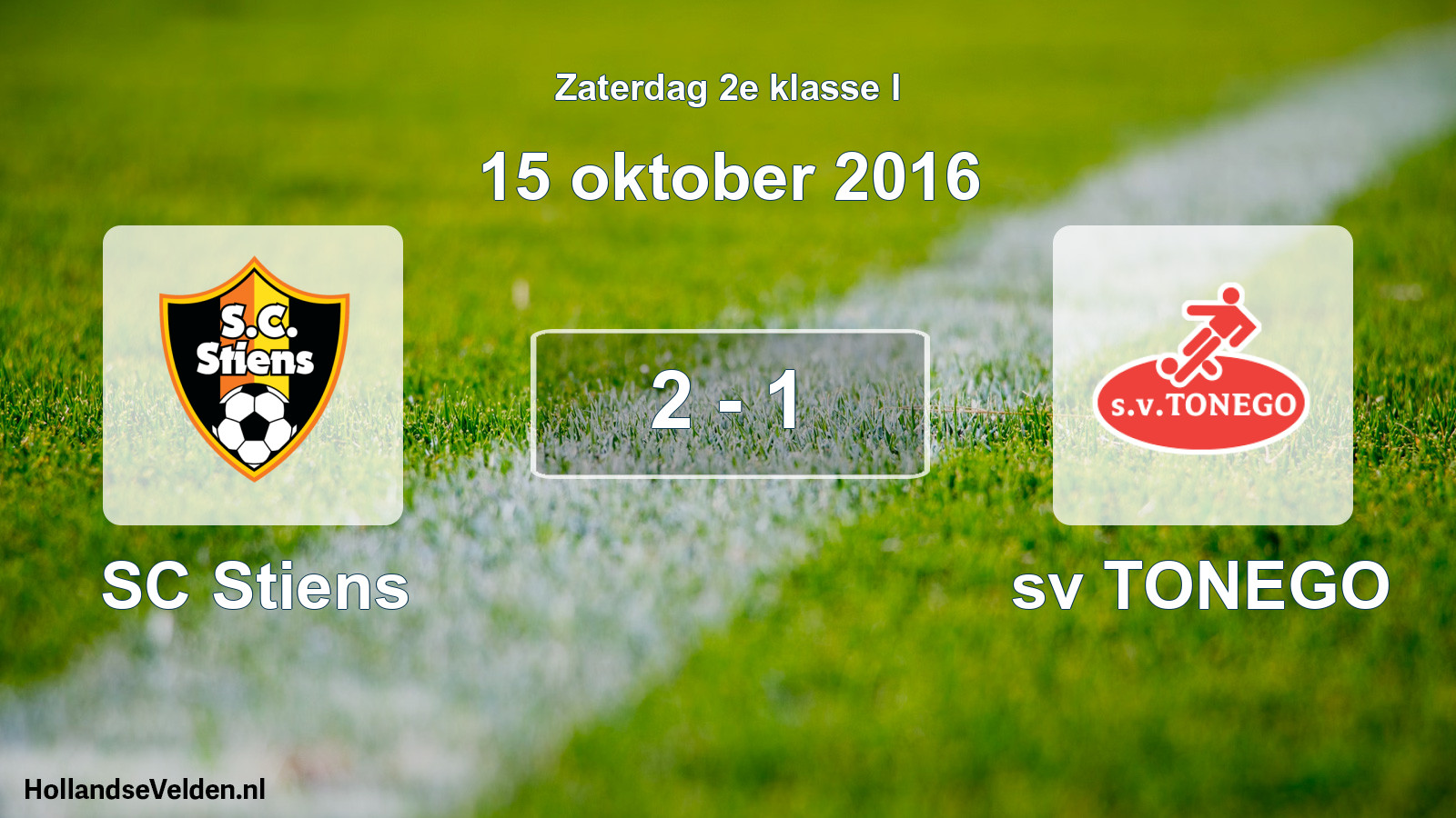 Total number of matches played: SC Stiens - sv TONEGO 2 - 1 (15 October 2016)