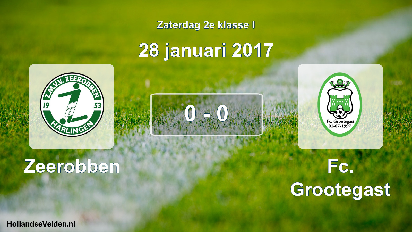 Total number of matches played: Zeerobben - Fc. Grootegast 0 - 0 (28 January 2017)
