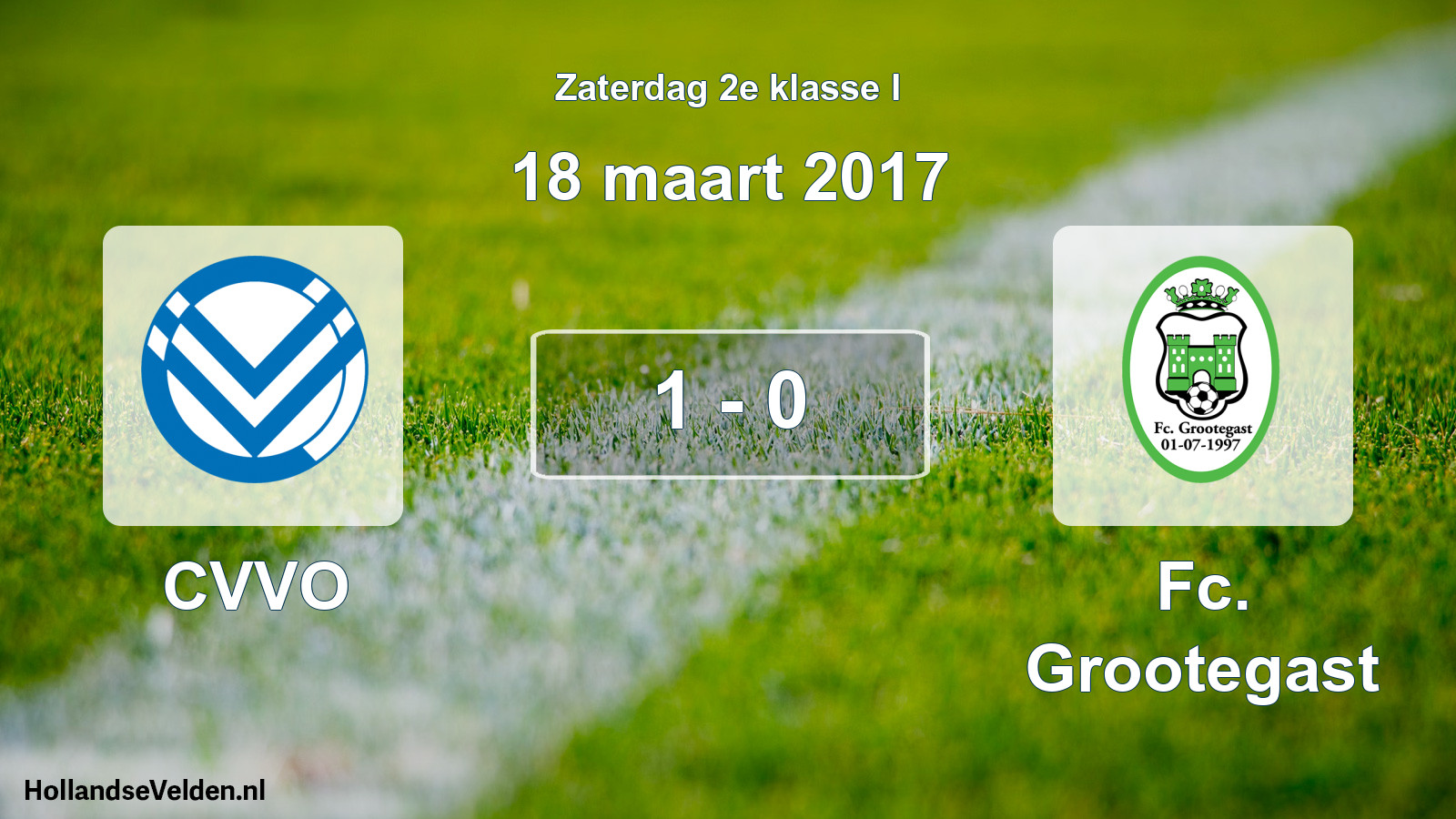 Total number of matches played: CVVO - Fc. Grootegast 1 - 0 (18 March 2017)