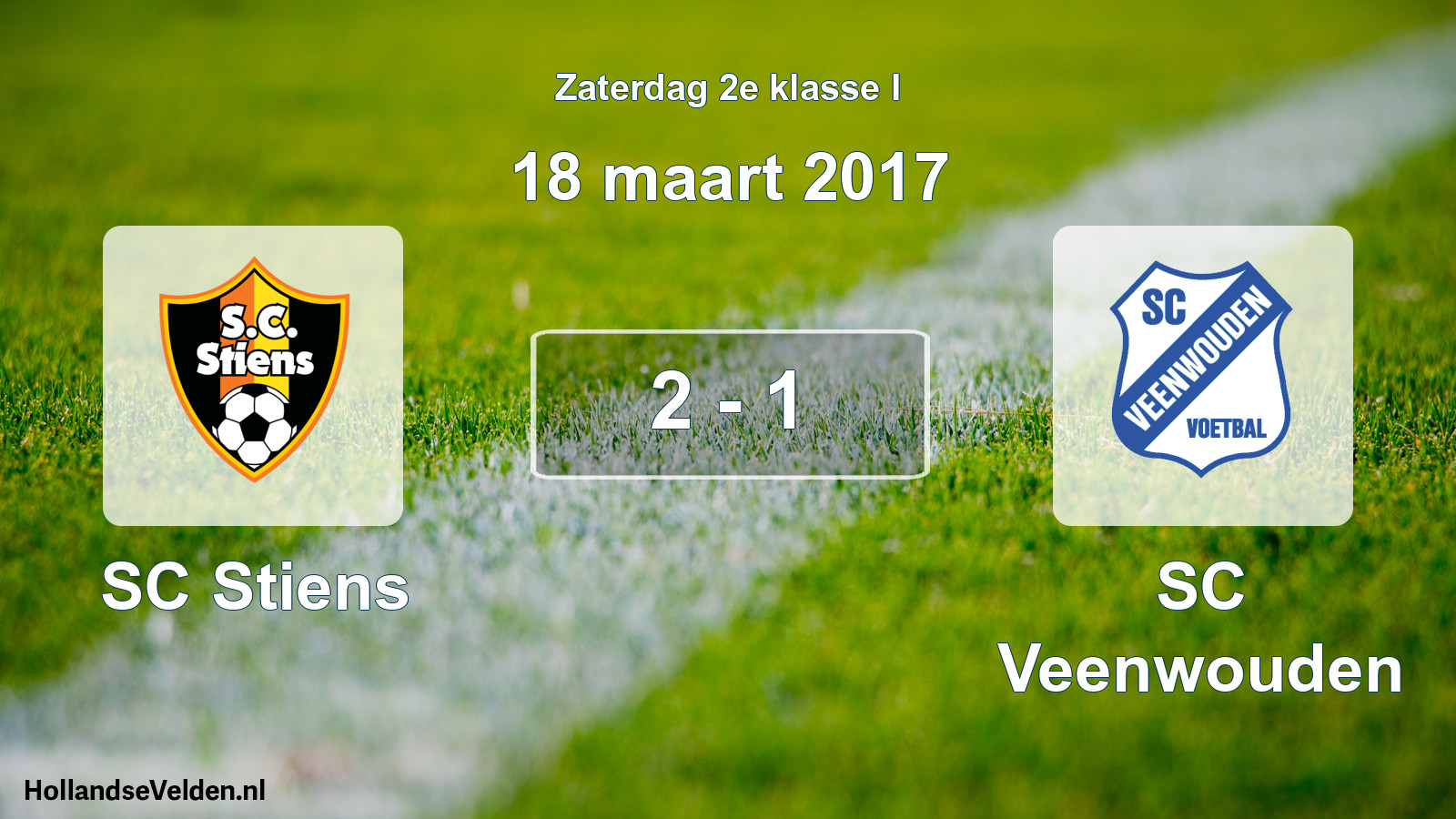 Total number of matches played: SC Stiens - SC Veenwouden 2 - 1 (18 March 2017)