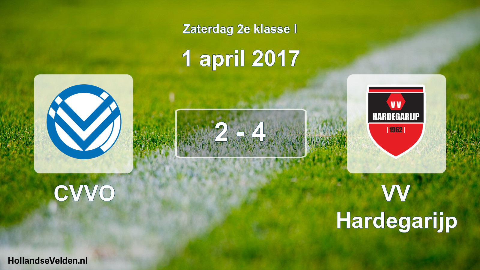 Total number of matches played: CVVO - VV Hardegarijp 2 - 4 (1 April 2017)