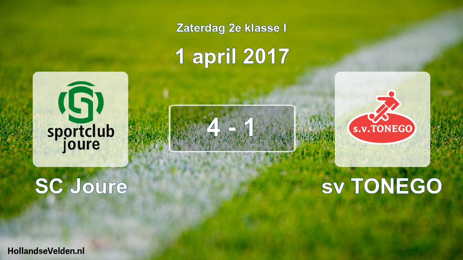 Total number of matches played: SC Joure - sv TONEGO 4 - 1 (1 April 2017)