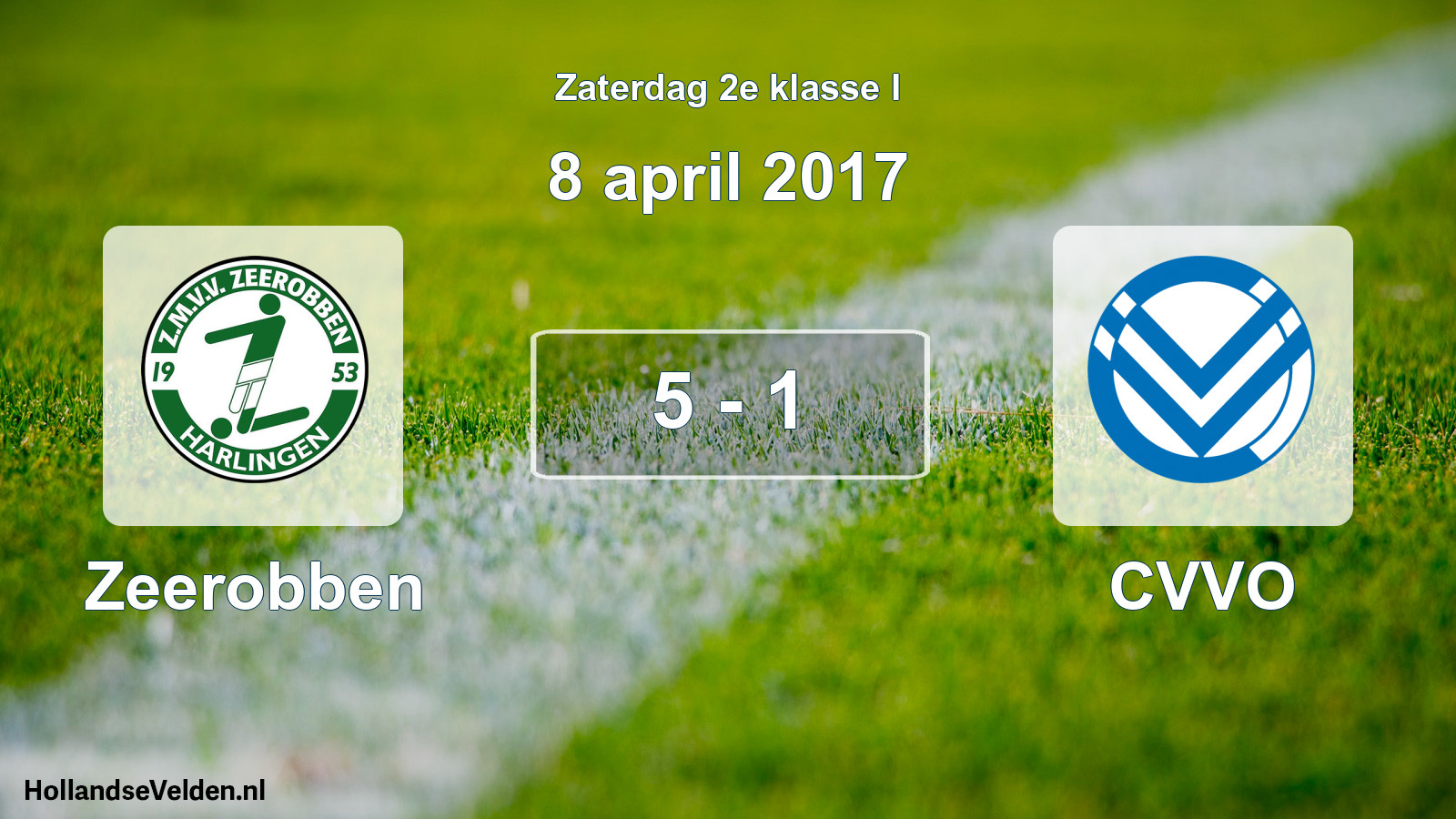 Total number of matches played: Zeerobben - CVVO 5 - 1 (8 April 2017)