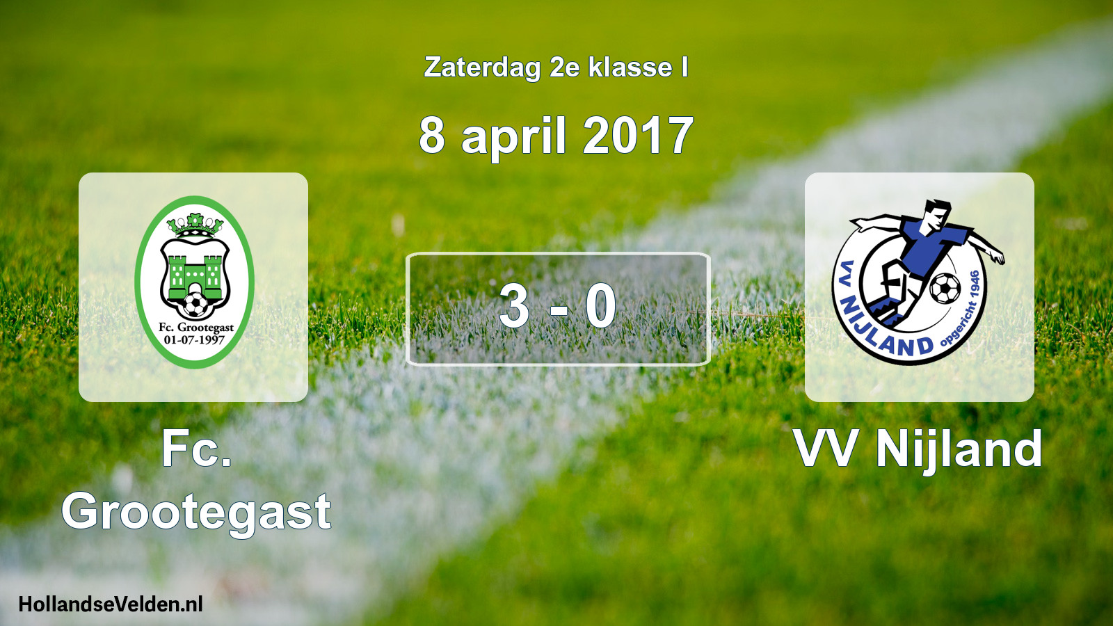 Total number of matches played: Fc. Grootegast - VV Nijland 3 - 0 (8 April 2017)