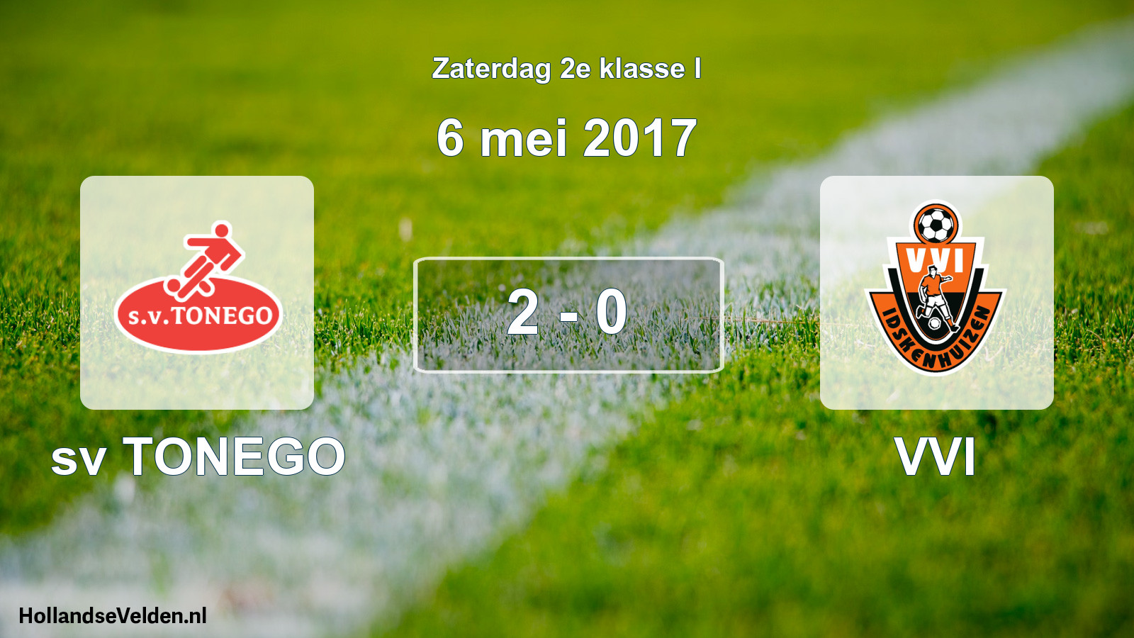 Total number of matches played: sv TONEGO - VVI 2 - 0 (6 May 2017)