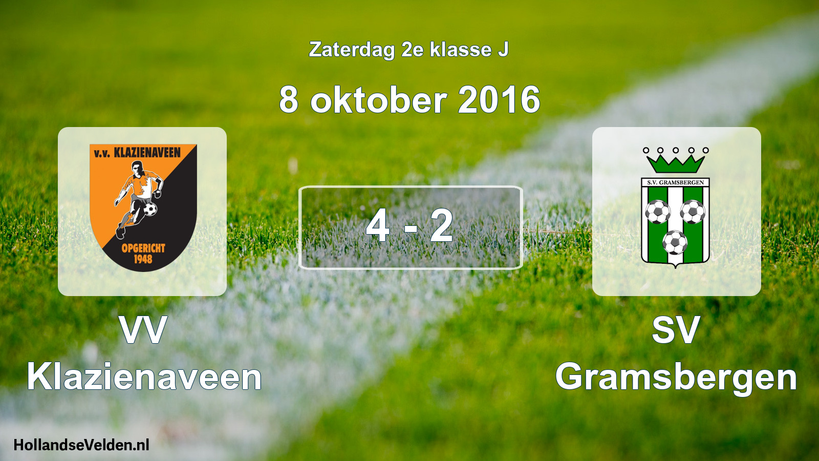Total number of matches played: VV Klazienaveen - SV Gramsbergen 4 - 2 (8 October 2016)