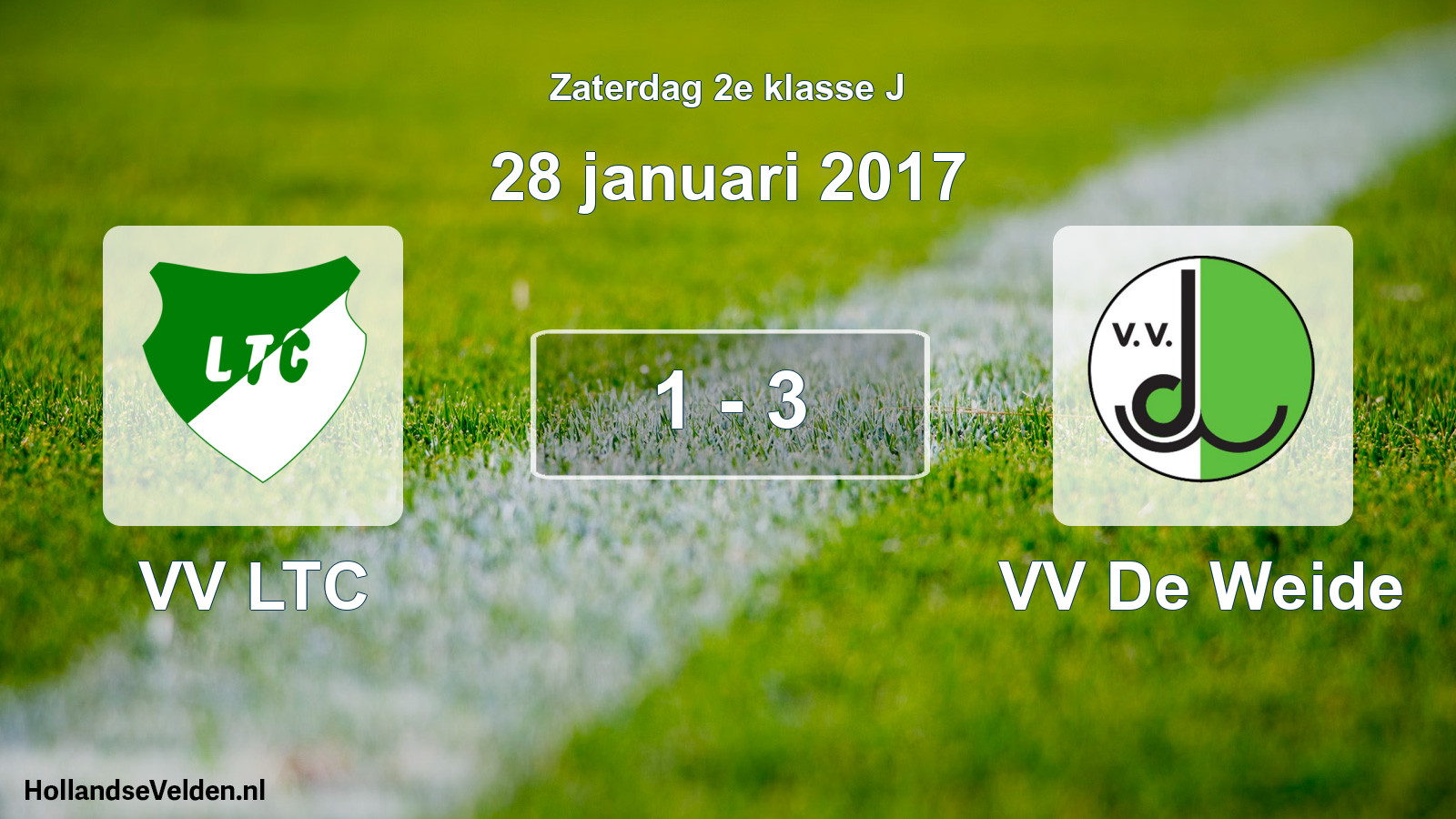 Total number of matches played: VV LTC - VV De Weide 1 - 3 (28 January 2017)