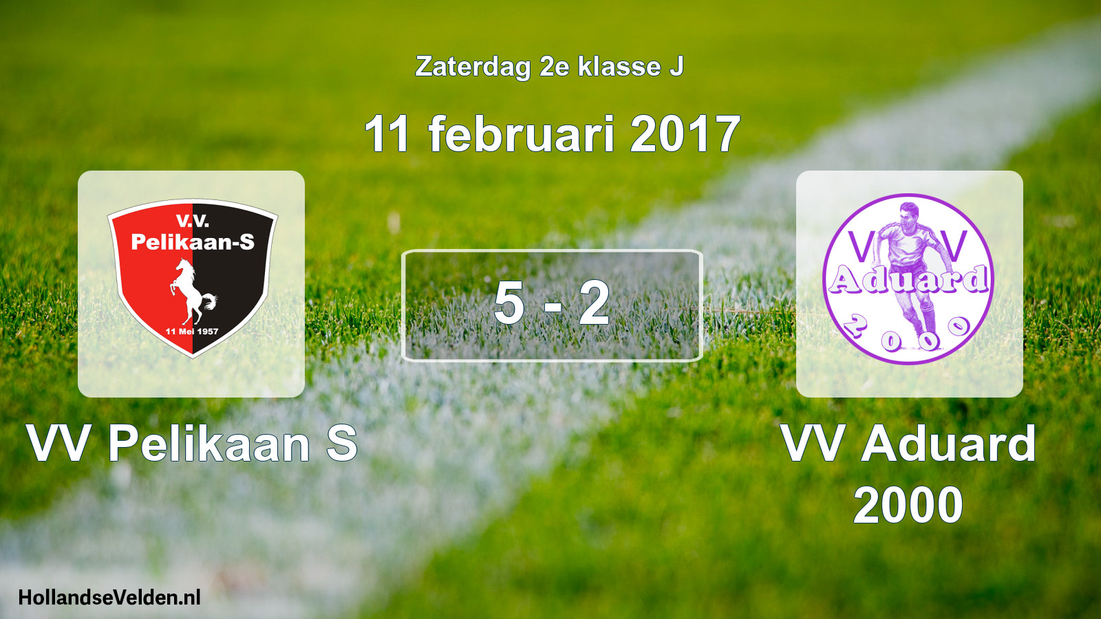 Total number of matches played: VV Pelikaan S - VV Aduard 2000 5 - 2 (11 February 2017)