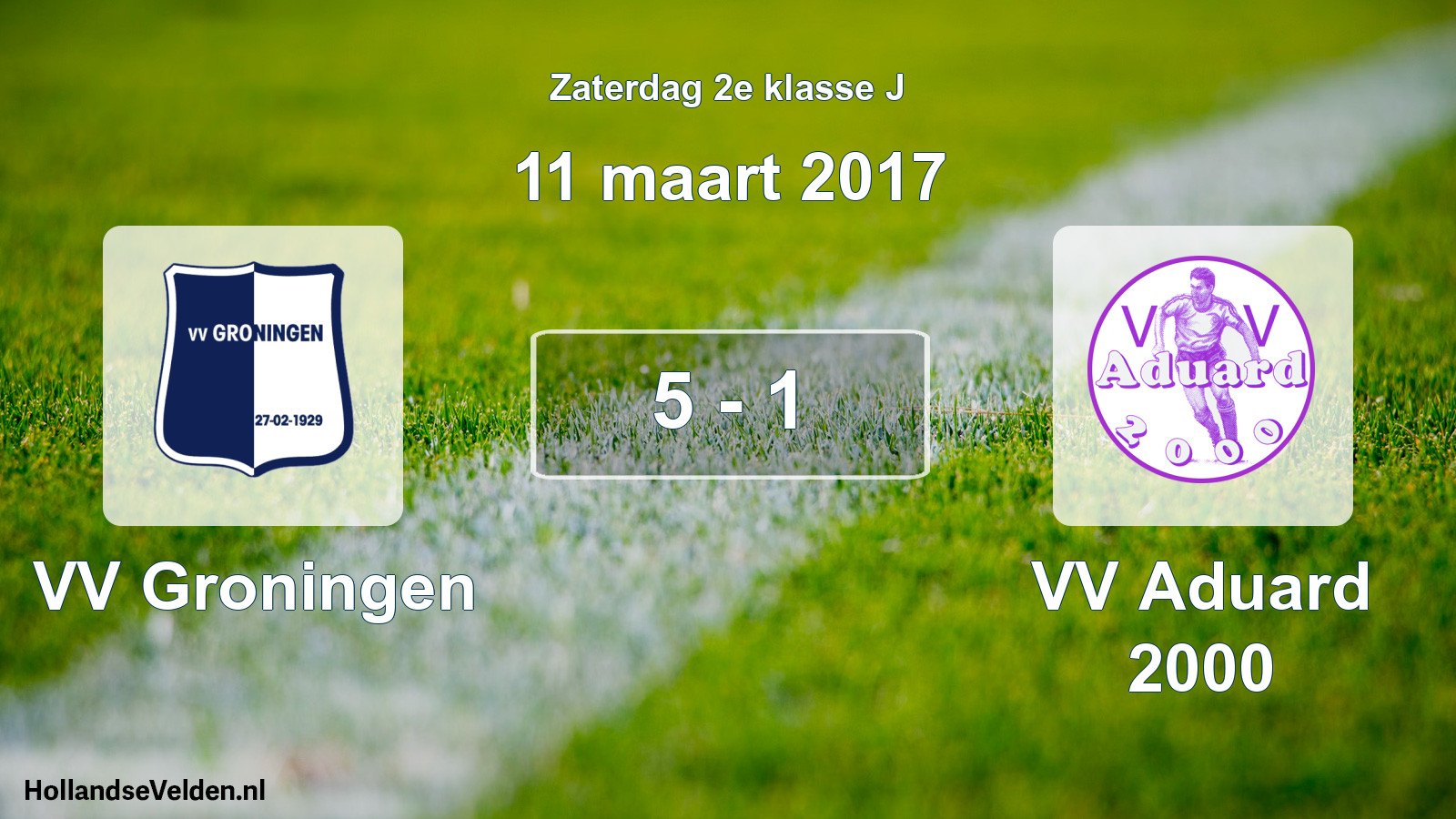 Total number of matches played: VV Groningen - VV Aduard 2000 5 - 1 (11 March 2017)