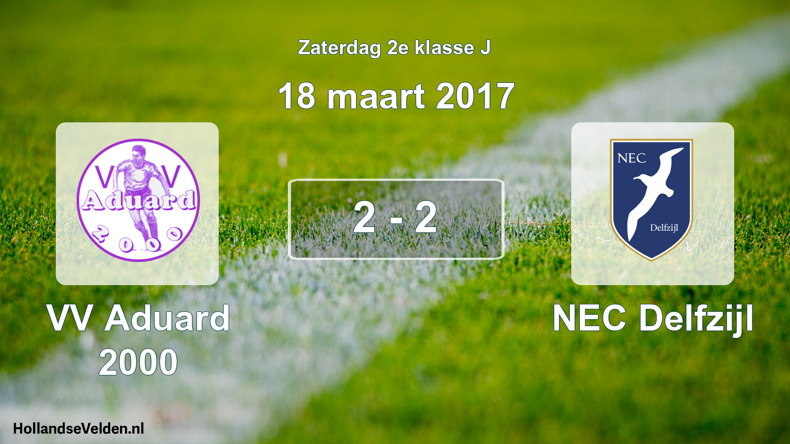Total number of matches played: VV Aduard 2000 - NEC Delfzijl 2 - 2 (18 March 2017)