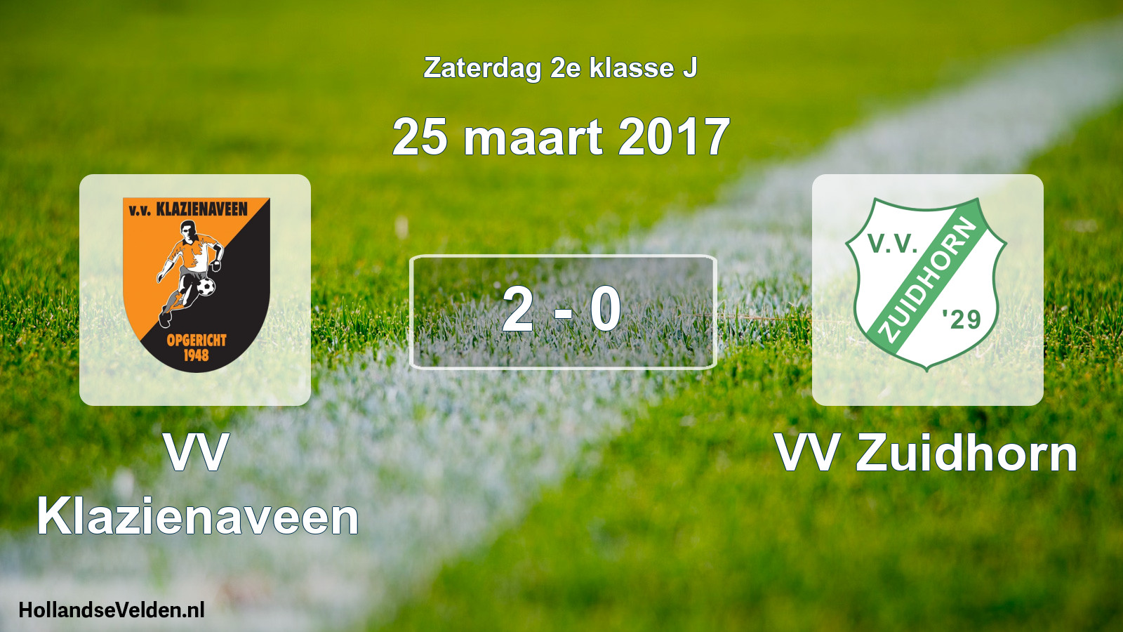 Total number of matches played: VV Klazienaveen - VV Zuidhorn 2 - 0 (25 March 2017)