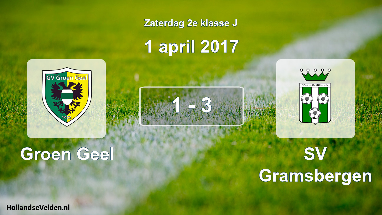 Total number of matches played: Groen Geel - SV Gramsbergen 1 - 3 (1 April 2017)