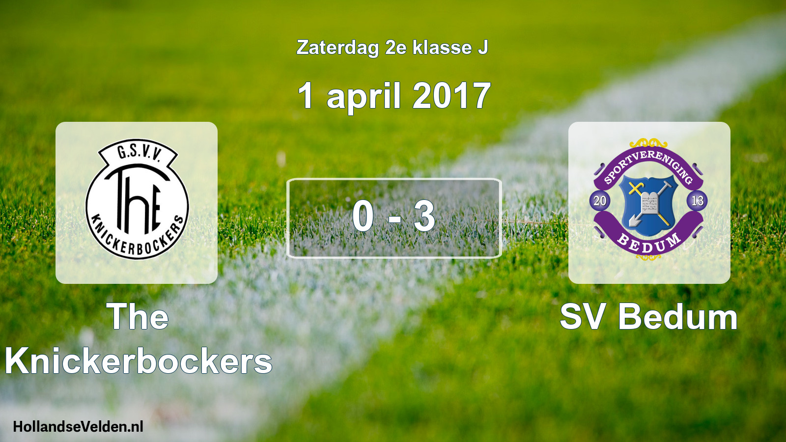 Total number of matches played: The Knickerbockers - SV Bedum 0 - 3 (1 April 2017)