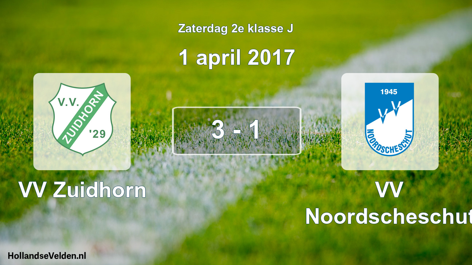 Total number of matches played: VV Zuidhorn - VV Noordscheschut 3 - 1 (1 April 2017)