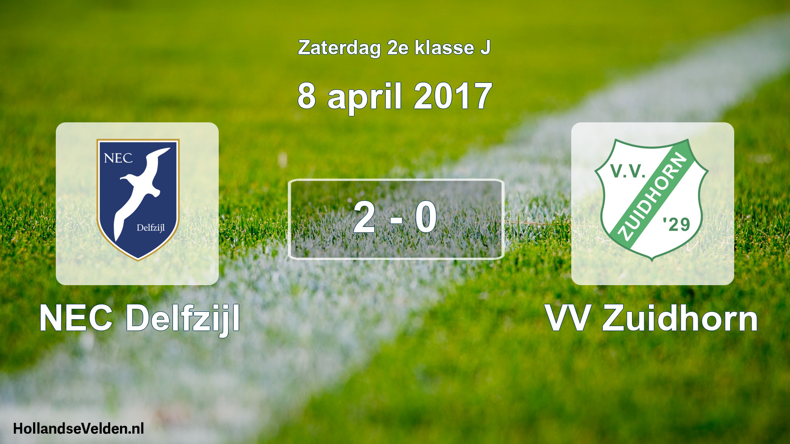 Total number of matches played: NEC Delfzijl - VV Zuidhorn 2 - 0 (8 April 2017)