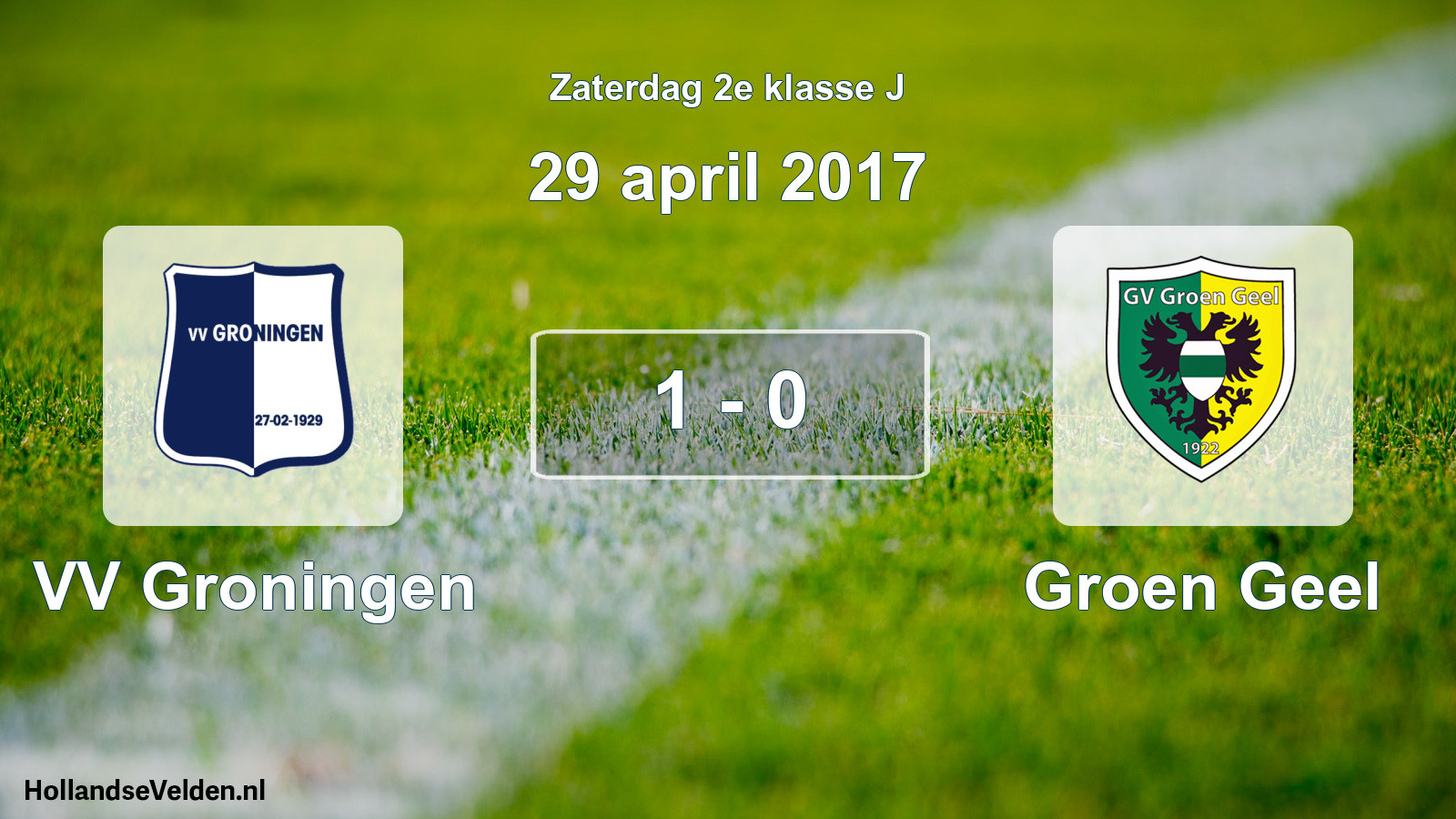 Total number of matches played: VV Groningen - Groen Geel 1 - 0 (29 April 2017)