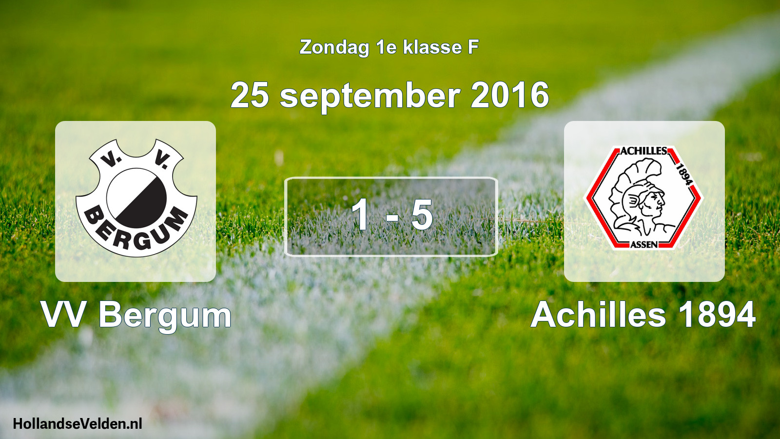 Total number of matches played: VV Bergum - Achilles 1894 1 - 5 (25 September 2016)