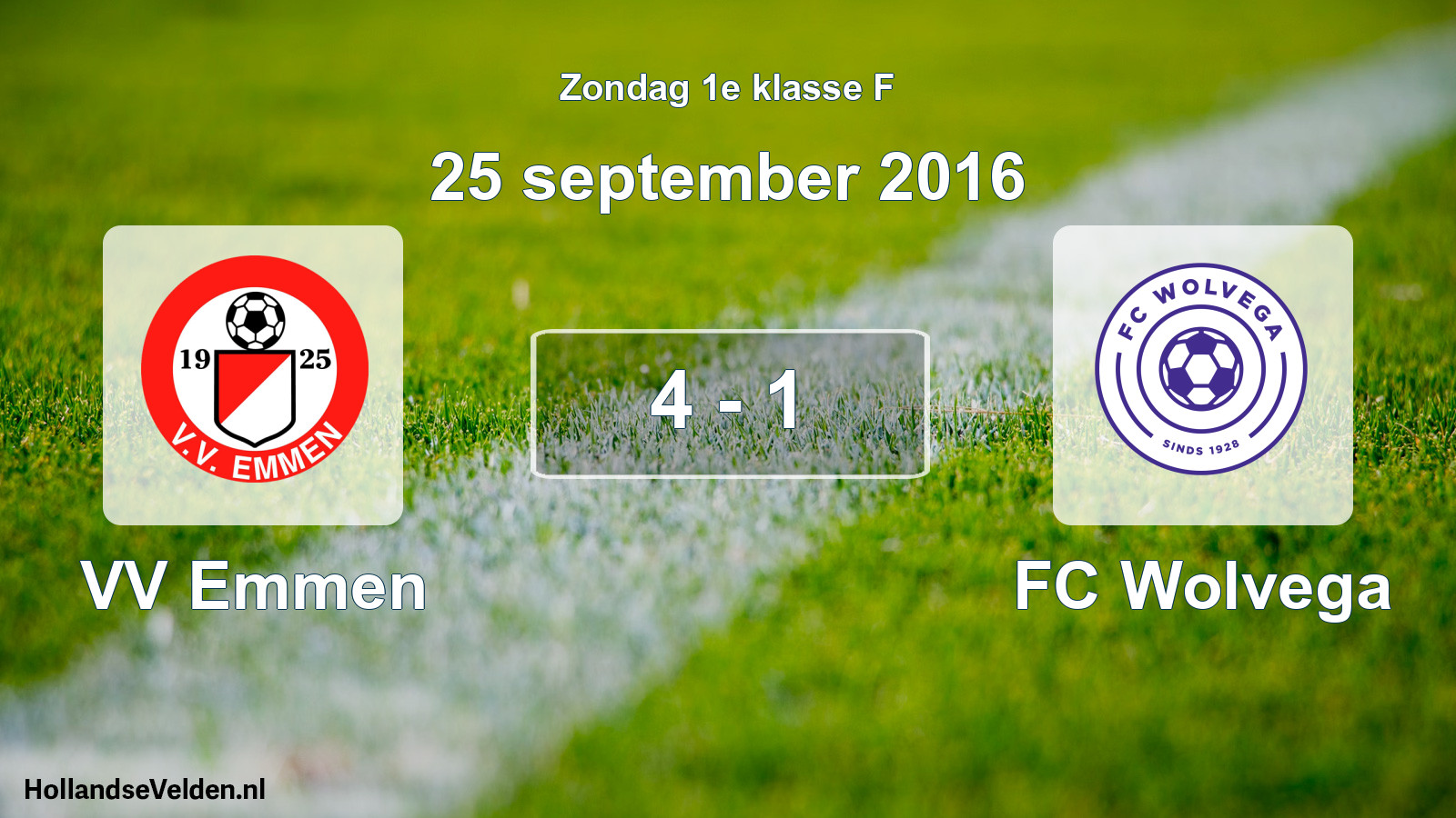Total number of matches played: VV Emmen - FC Wolvega 4 - 1 (25 September 2016)